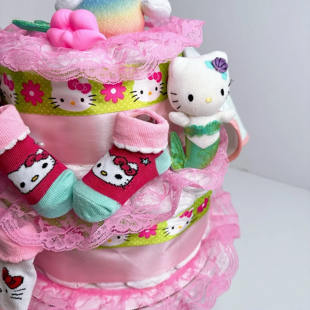 Baby Girl Diaper Cake, Centerpiece